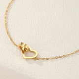 Bracelet Cheville Cœur Amour Infini - Doré Acier - Biloria
