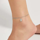 Bracelet Cheville Main de Fatma Argent 925 Protection Hamsa - Biloria