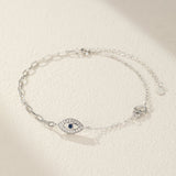 Bracelet Cheville Mauvais Œil Argent 925 – Protection et Brillance - Biloria