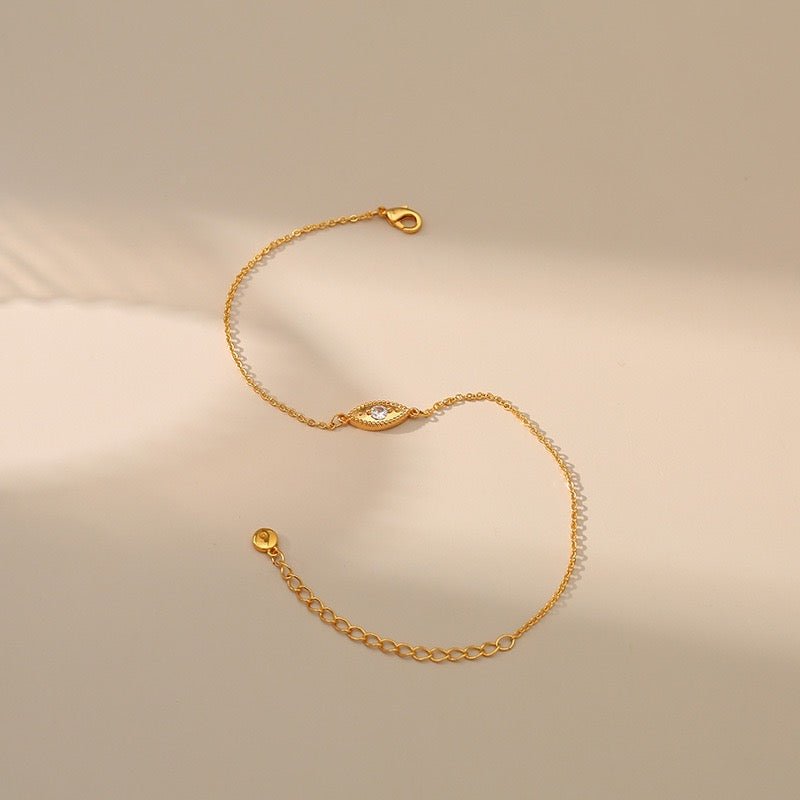 Bracelet Cheville Mauvais Œil Plaqué Or – Protection Égyptienne - Biloria