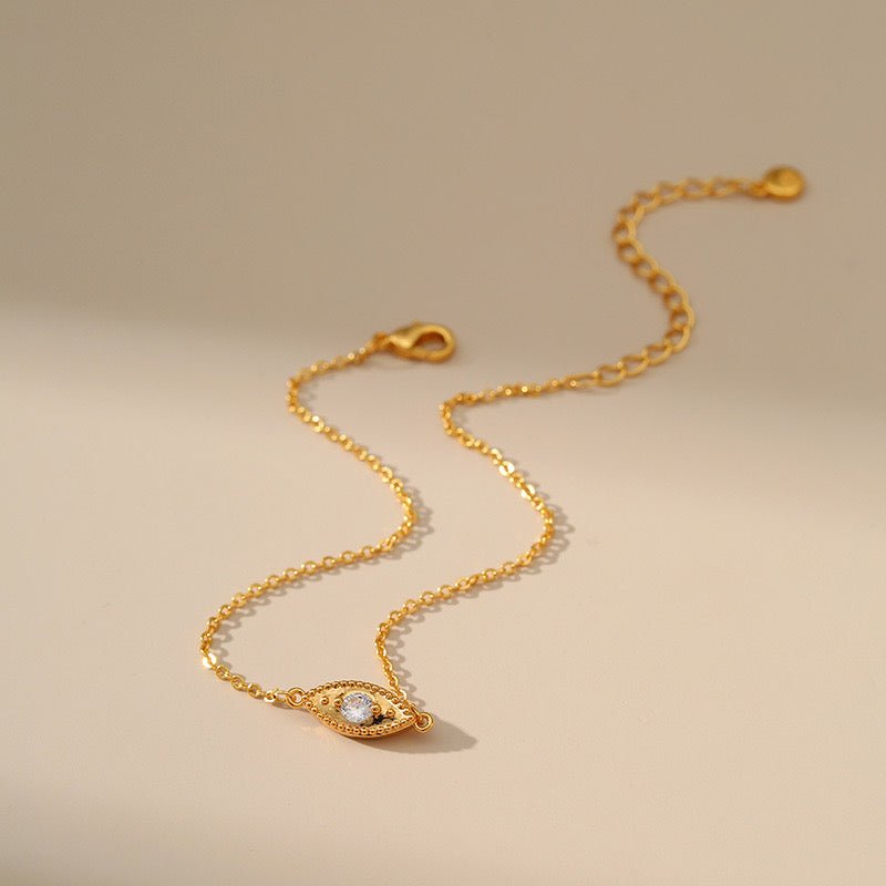 Bracelet Cheville Mauvais Œil Plaqué Or – Protection Égyptienne - Biloria