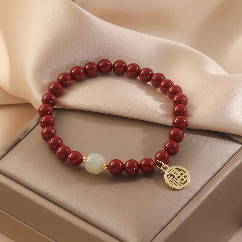 Bracelet Cinabre et Jade – Force Flamboyante - Biloria