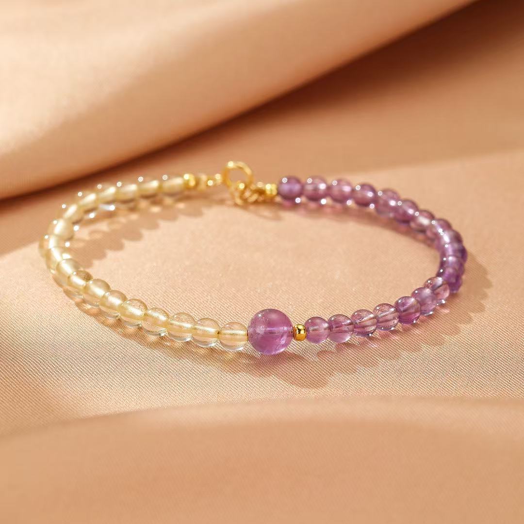 Bracelet Citrine Améthyste - Harmonie et Équilibre - Biloria