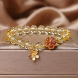 Bracelet Citrine et Fleur de Tiaré : Bien-être et Sérénité - Biloria