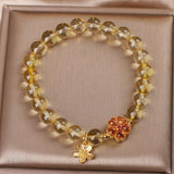 Bracelet Citrine et Fleur de Tiaré : Bien-être et Sérénité - Biloria