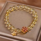 Bracelet Citrine et Fleur de Tiaré : Bien-être et Sérénité - Biloria