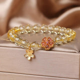 Bracelet Citrine et Fleur de Tiaré : Bien-être et Sérénité - Biloria