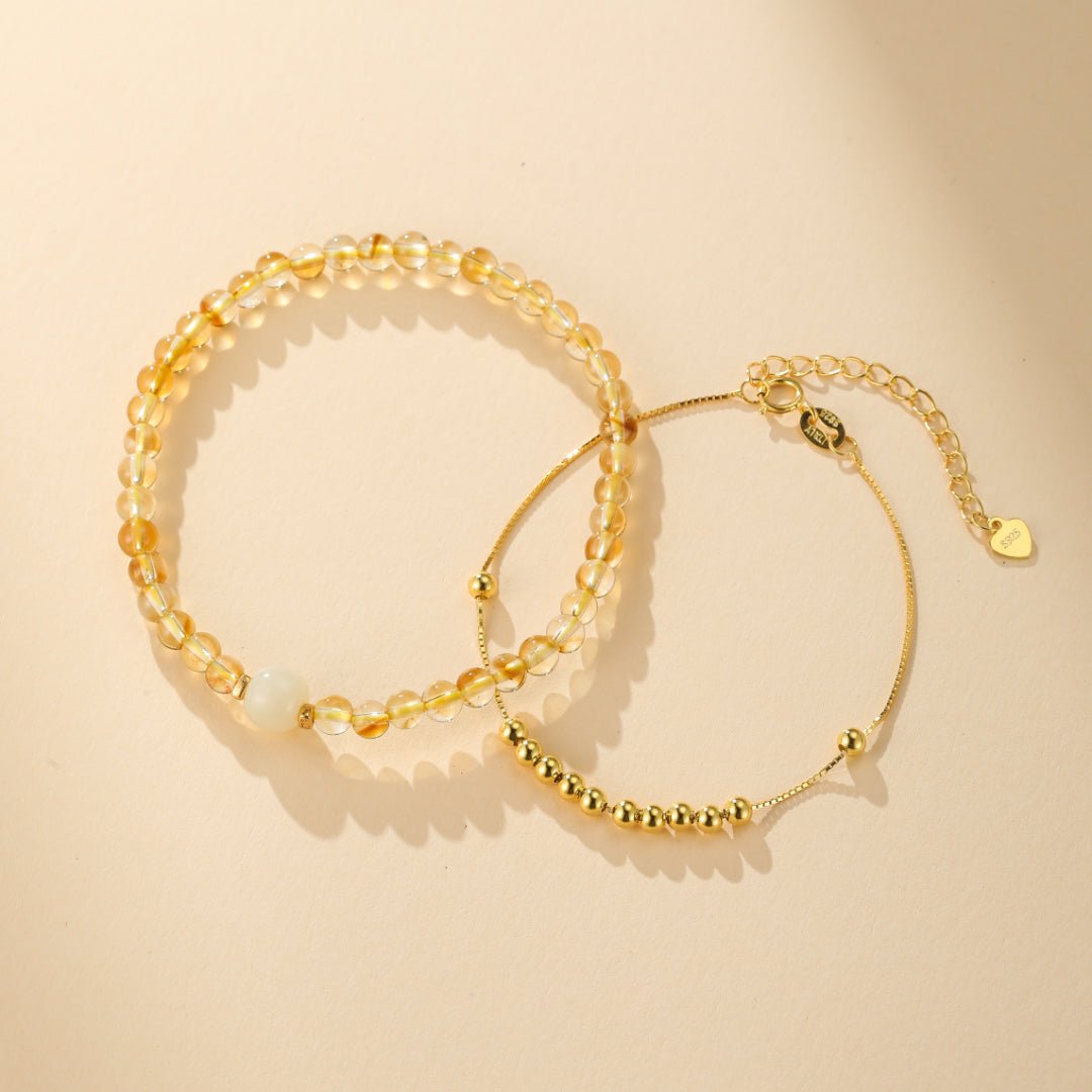 Bracelet Citrine et Jade Vert pour une déco de bureau inspirante - Biloria