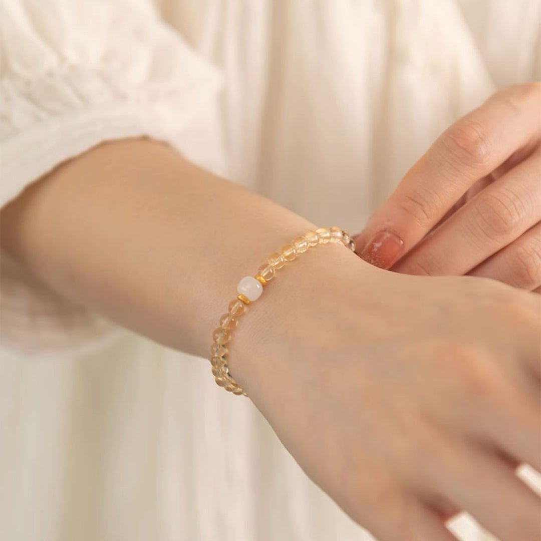 Bracelet Citrine et Jade Vert pour une déco de bureau inspirante - Biloria