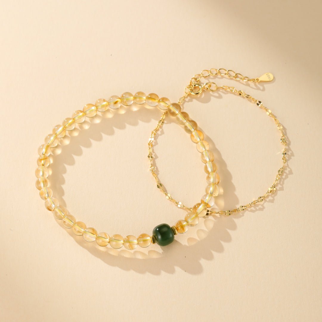 Bracelet Citrine et Jade Vert pour une déco de bureau inspirante - Biloria