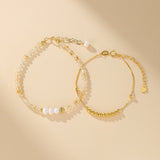 Bracelet Citrine et Perle Ajustable pour Quotidien - Biloria