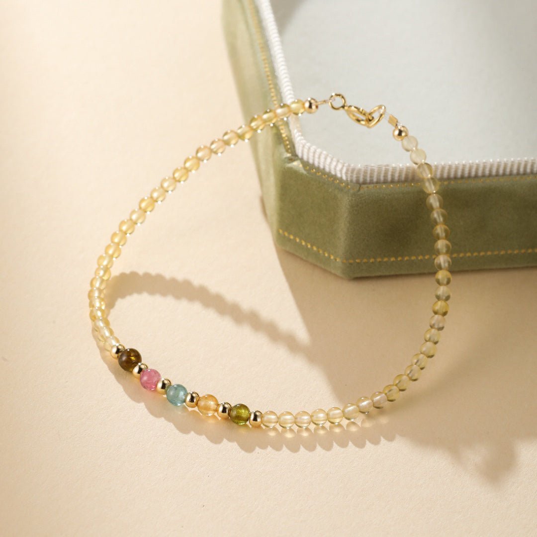 Bracelet Citrine et Tourmaline Abondance Arc-en-Ciel - Biloria