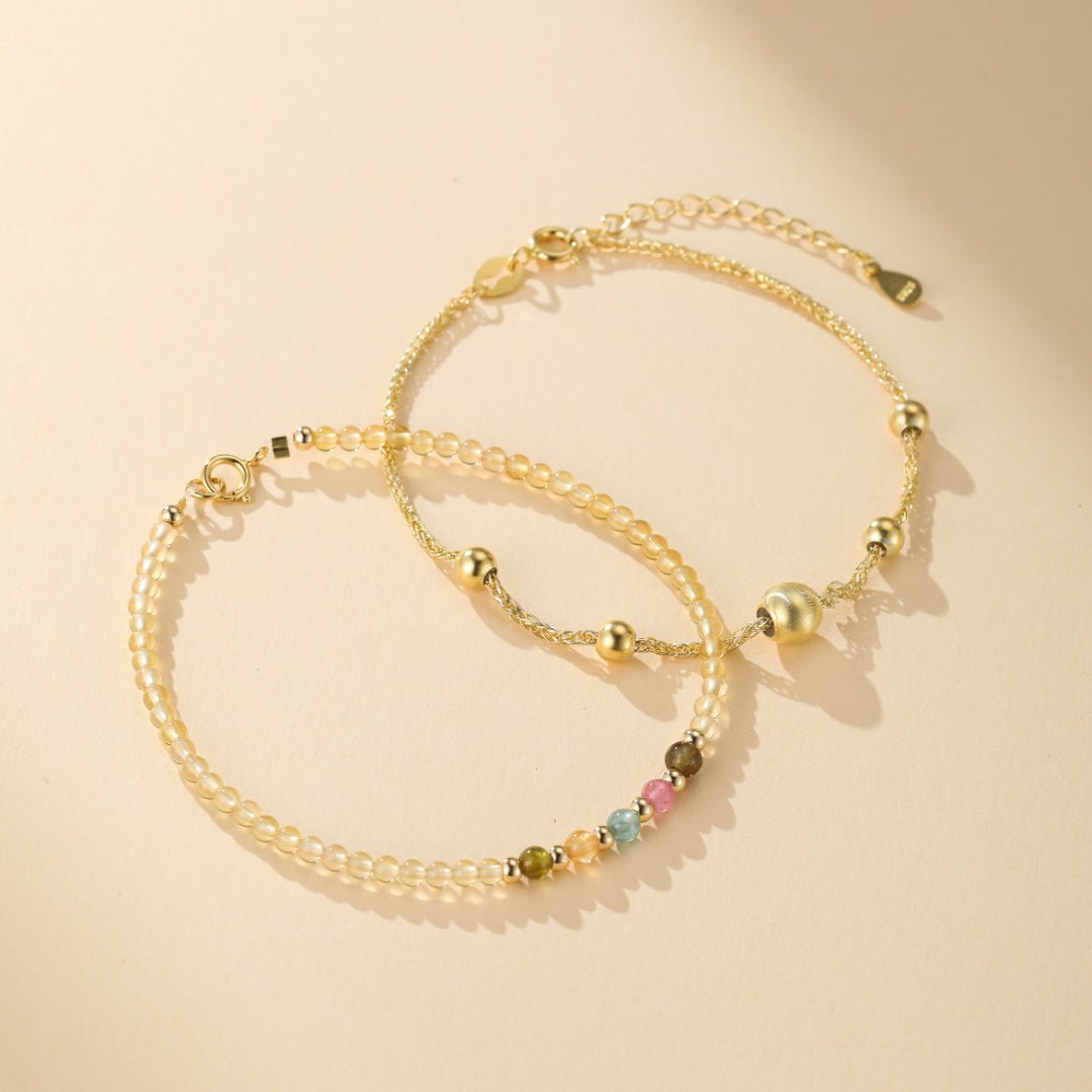 Bracelet Citrine et Tourmaline Abondance Arc-en-Ciel - Biloria