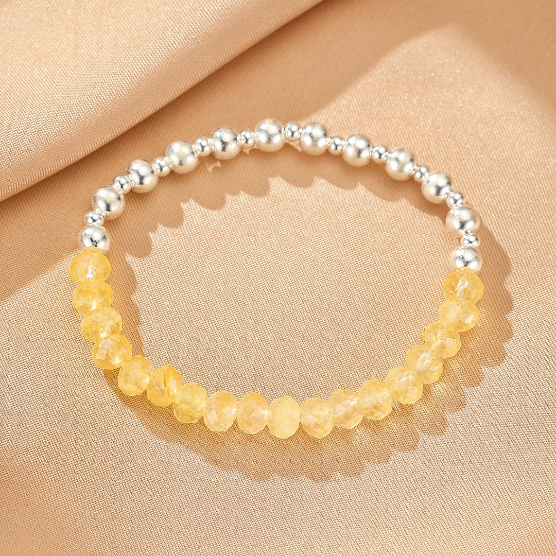 Bracelet Citrine Facettée et Argent 925 – Pierre de Joie - Biloria