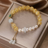 Bracelet Citrine Jade Gourde Fortune Porte-Bonheur Bureau - Biloria