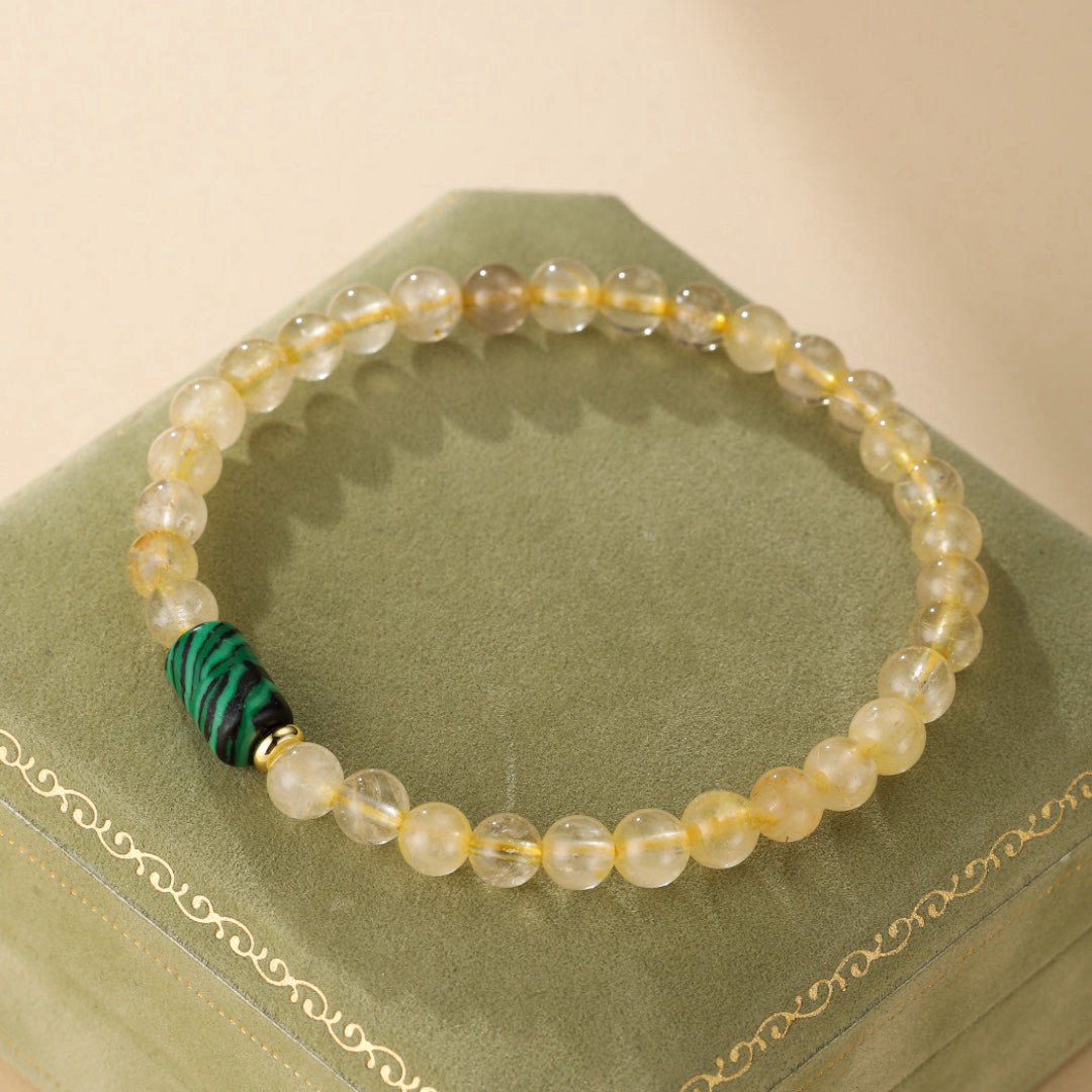 Bracelet Citrine Malachite pour l'Équilibre et la Sérénité - Biloria