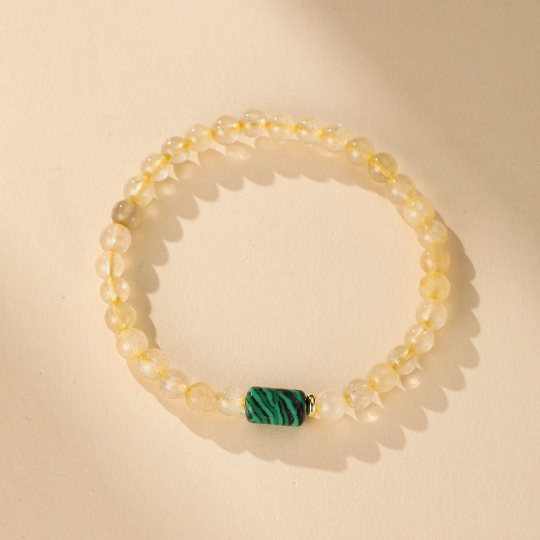 Bracelet Citrine Malachite pour l'Équilibre et la Sérénité - Biloria