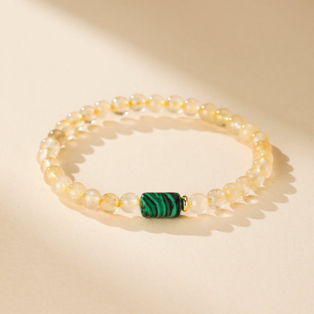 Bracelet Citrine Malachite pour l'Équilibre et la Sérénité - Biloria