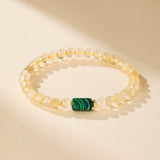 Bracelet Citrine Malachite pour l'Équilibre et la Sérénité - Biloria