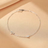 Bracelet Cœur Argent S925 Zircon – Bijou Ajustable - Biloria