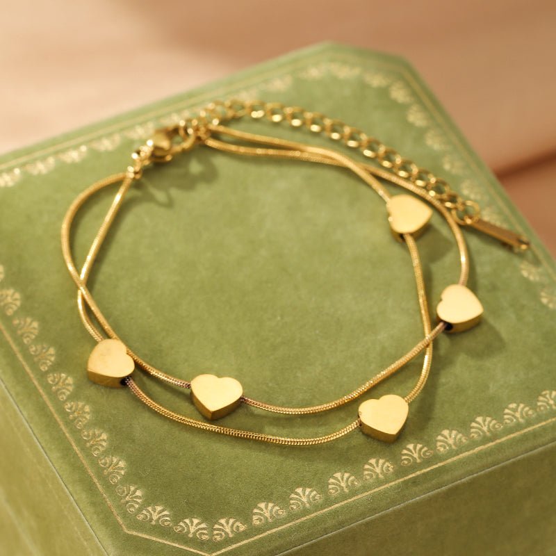 Bracelet Cœur Argenté en Acier Inoxydable - Bijou Amour - Biloria