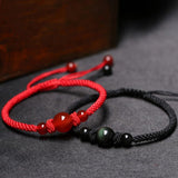 Bracelet couple Agate et Obsidienne – Union et protection - Biloria