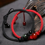 Bracelet couple Agate et Obsidienne – Union et protection - Biloria