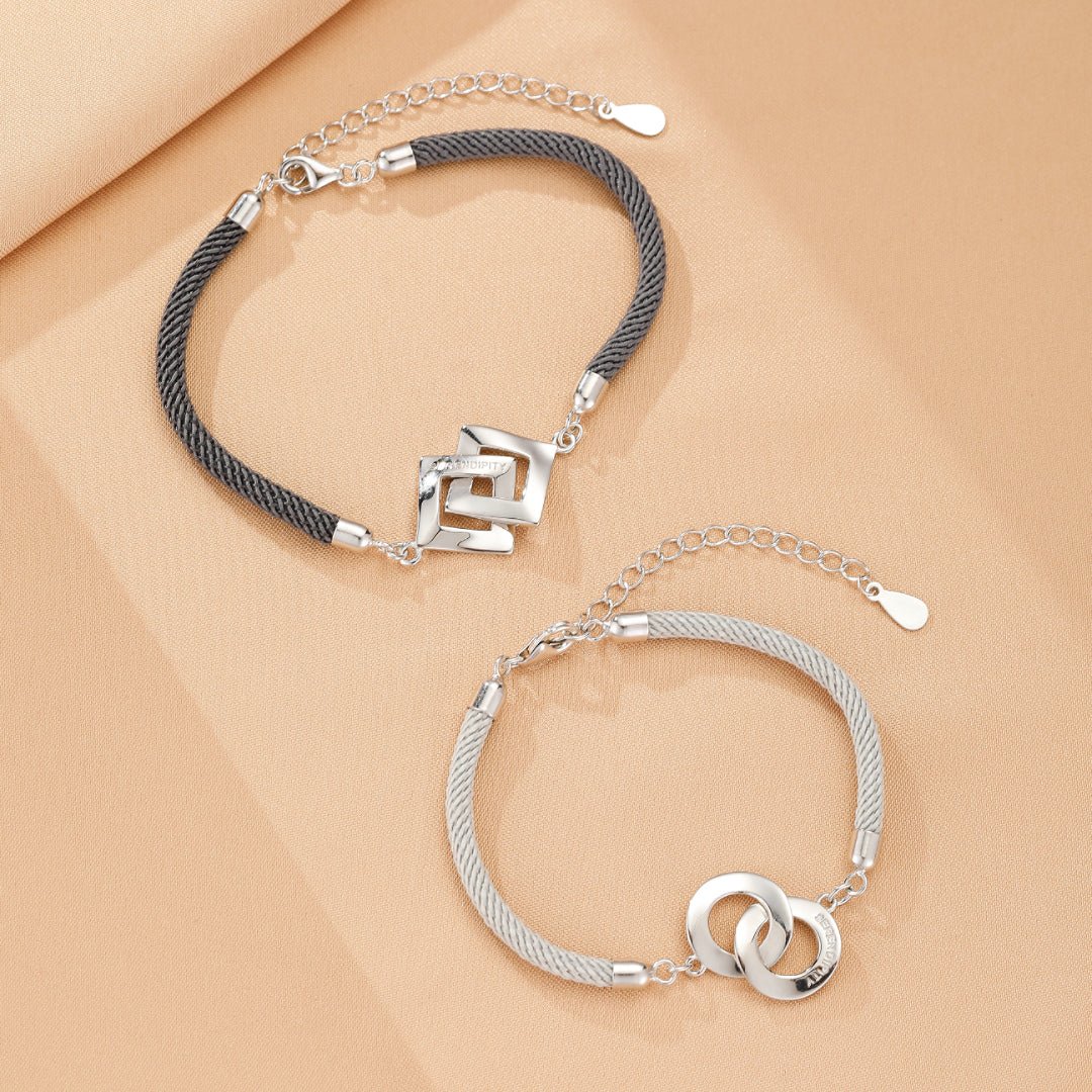 Bracelet Couple Argent 925 avec Gravure Personnalisée - Biloria