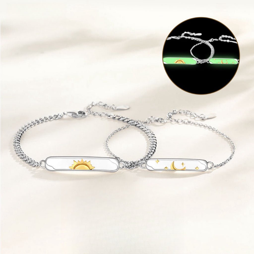 Bracelet Couple Lune et Soleil Argent 925 – Feng Shui - Biloria