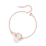 Bracelet Couple Obsidienne Calcédoine Temps Liés Argent - Biloria