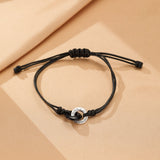 Bracelet Couple Obsidienne Calcédoine Temps Liés Argent - Biloria