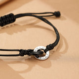 Bracelet Couple Obsidienne Calcédoine Temps Liés Argent - Biloria