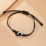 Bracelet Couple Obsidienne Calcédoine Temps Liés Argent - Biloria
