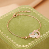 Bracelet Couple Obsidienne Calcédoine Temps Liés Argent - Biloria