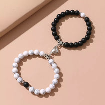 Bracelet Couple Pierre de Lave et Howlite – Union Solide - Biloria