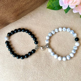 Bracelet Couple Pierre de Lave et Howlite – Union Solide - Biloria
