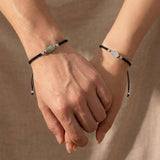 Bracelet Couple Pierre de Lune Labradorite Prospérité Argent - Biloria