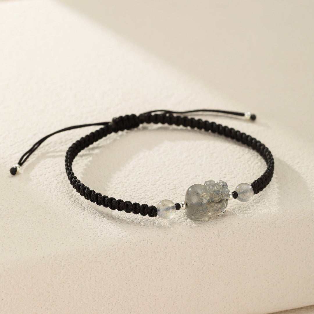 Bracelet Couple Pierre de Lune Labradorite Prospérité Argent - Biloria