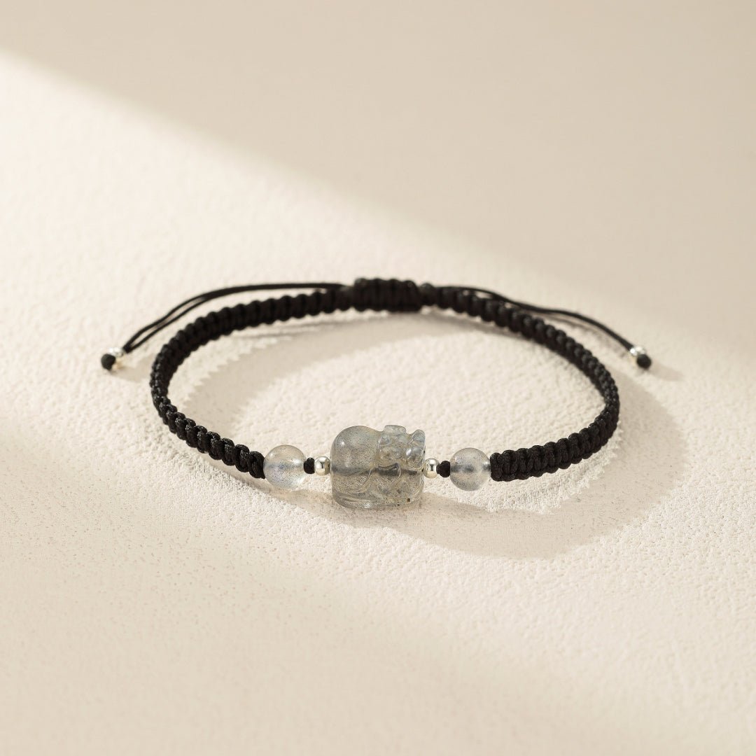Bracelet Couple Pierre de Lune Labradorite Prospérité Argent - Biloria