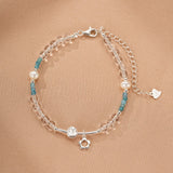 Bracelet Cristal de Roche Apatite Ondes Joyeuses Argent Fait Main - Biloria