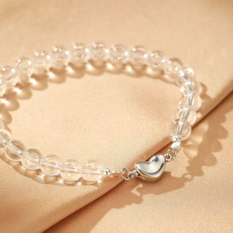 Bracelet Cristal de Roche Argent Pureté du Cœur - Biloria