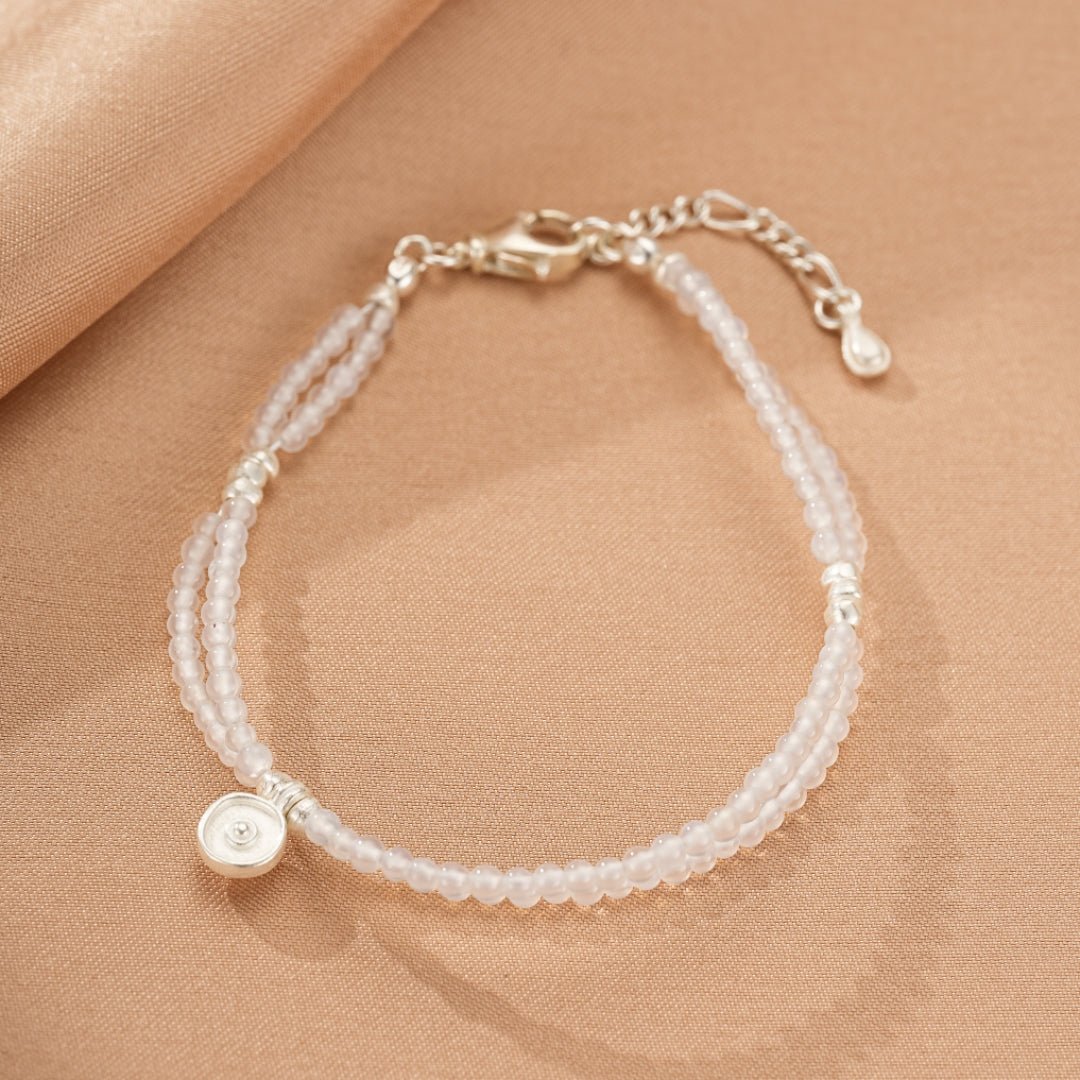 Bracelet Cristal de Roche Goutte Discrète Argent 925 - Biloria