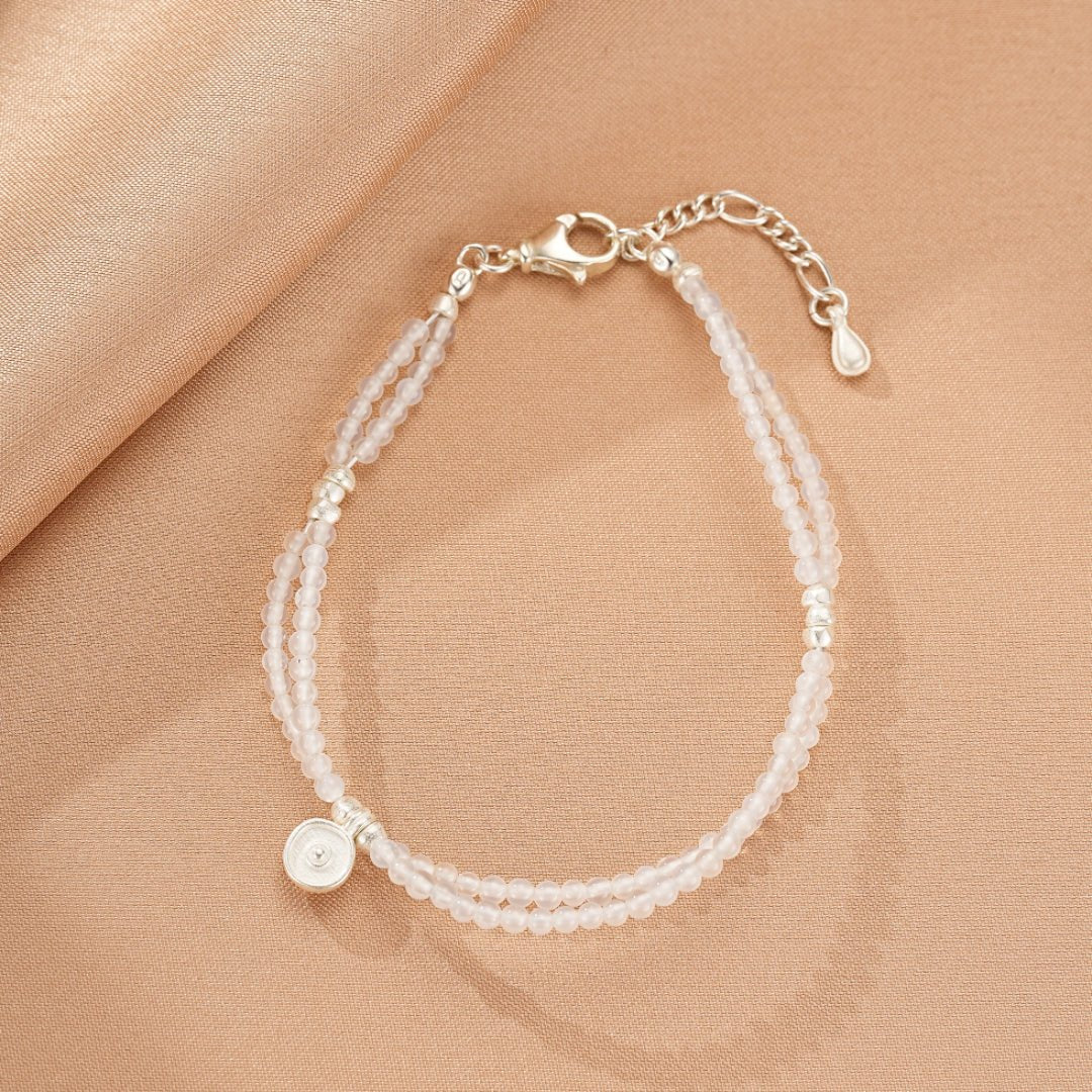 Bracelet Cristal de Roche Goutte Discrète Argent 925 - Biloria