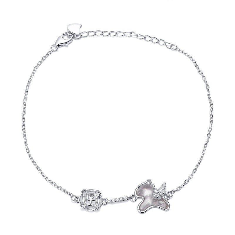 Bracelet Cristal de Roche Porte-Bonheur Ailé Argent S925 - Biloria