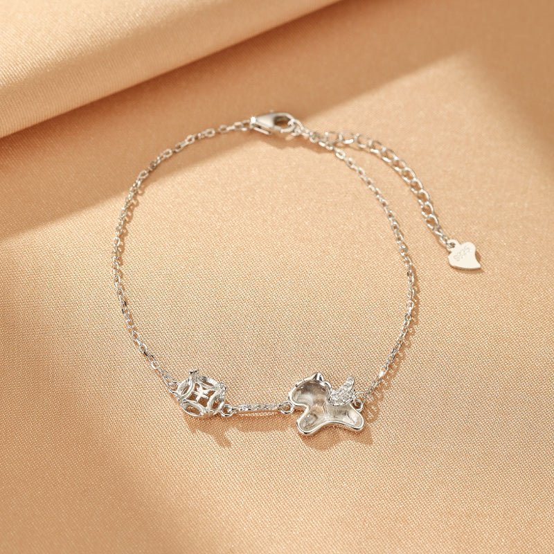 Bracelet Cristal de Roche Porte-Bonheur Ailé Argent S925 - Biloria