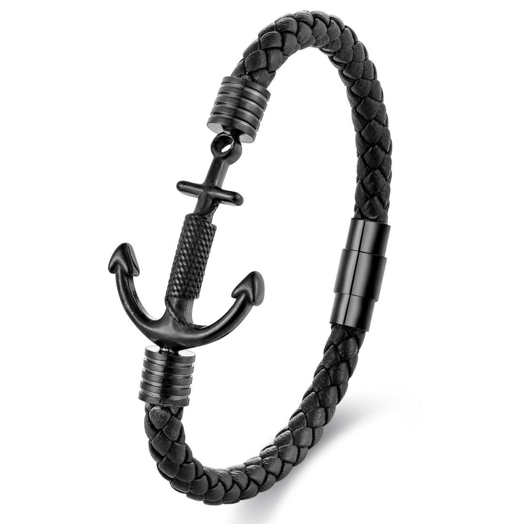 Bracelet Cuir Ancre Homme – Bijou Tendance Bureau - Biloria