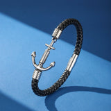Bracelet Cuir Ancre Homme – Bijou Tendance Bureau - Biloria