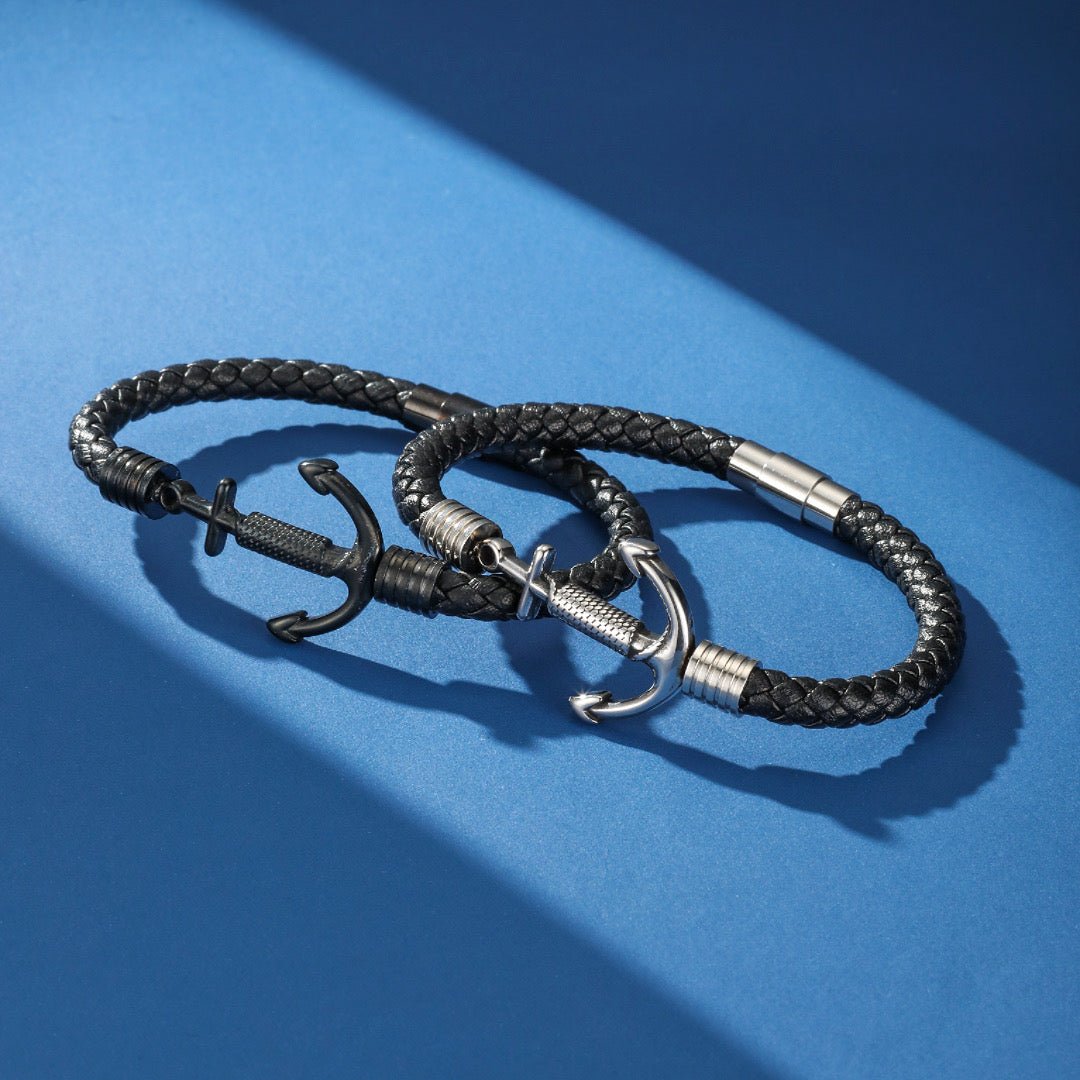 Bracelet Cuir Ancre Homme – Bijou Tendance Bureau - Biloria