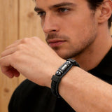 Bracelet Cuir Hématite Homme – Énergie Protectrice - Biloria