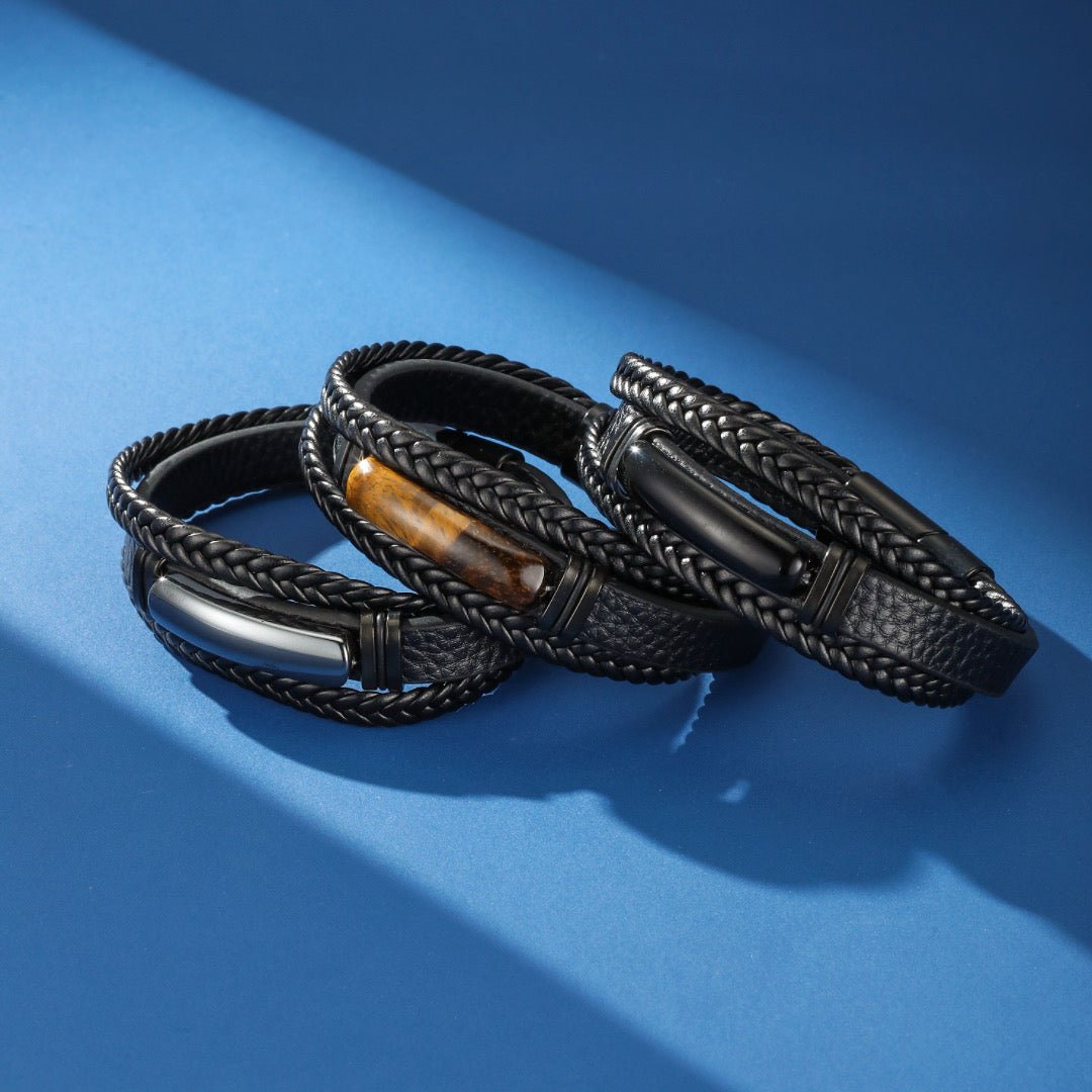Bracelet Cuir Homme Pierre Naturelle Force Intérieure - Biloria